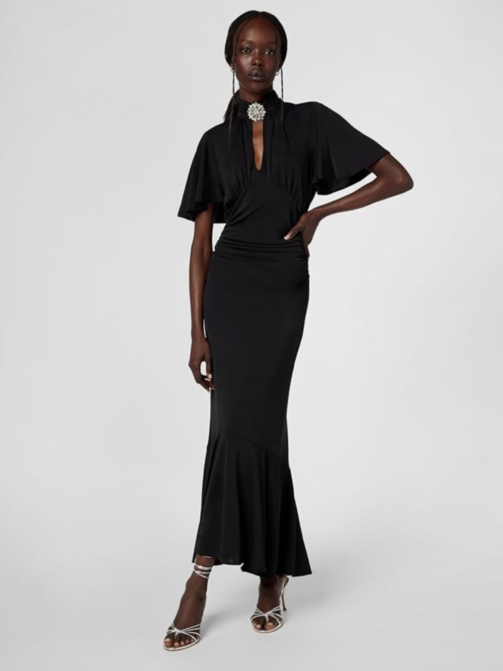 Cinq a sept | NWT! Embellished Ruched Rosita Midi Dress